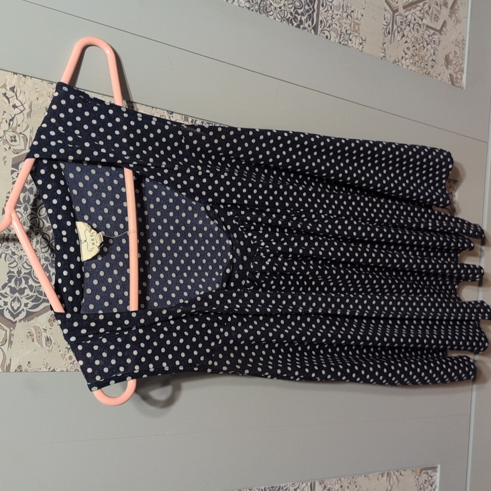 Navy Polka Dot Sleeveless Tunic